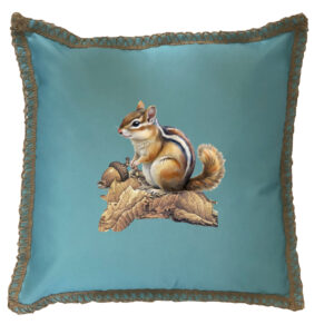 Chipmunk Burlap Lace Trim Linen Weave Pillows Trim. 18″ x 18″ (Min 2)