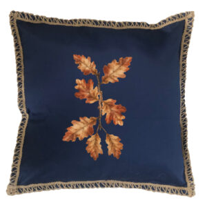 Oak Leaves Burlap Lace Trim Linen Weave Pillows Trim. 18″ x 18″ (Min 2)