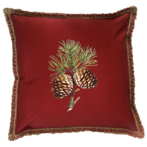 Pine Cone Burlap Lace Trim Linen Weave Pillows Trim. 18″ x 18″ (Min 2)