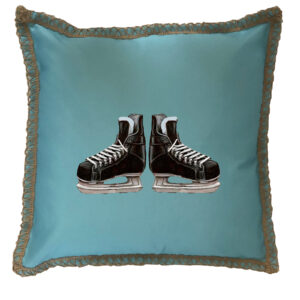 Skates Burlap Lace Trim Linen Weave Pillows Trim. 18″ x 18″ (Min 2)