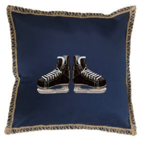 Skates Burlap Lace Trim Linen Weave Pillows Trim. 18″ x 18″ (Min 2)