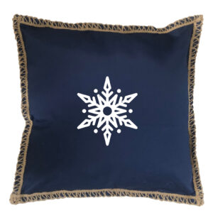 Snow Flake Burlap Lace Trim Linen Weave Pillows Trim. 18″ x 18″ (Min 2)