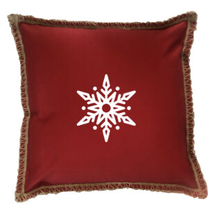 Snow Flake Burlap Lace Trim Linen Weave Pillows Trim. 18″ x 18″ (Min 2)