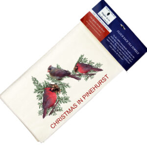 Winter Cardinals “Christmas In Your Town” Flour Sack Tea Towels.(Min 24)